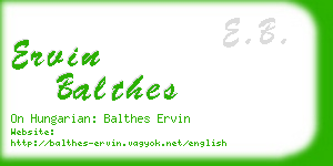 ervin balthes business card